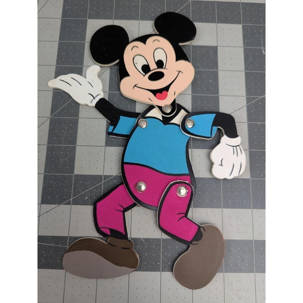 Mickey Mouse Articulated Flat Figure Plastic Jointed 10 Inch Durham Industries